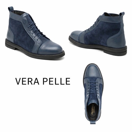Stivali uomo pelle blù