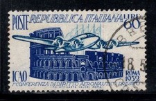 Italia 1952 Sass. 697 Usato 100% 60 L, Diritto Aeronautico Privato, Colosseo