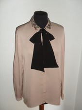 ELEGANTE CAMICIA  BLUSA  ZARA COLLECTION  Tg.  M CON RICAMI E APPLICAZIONI