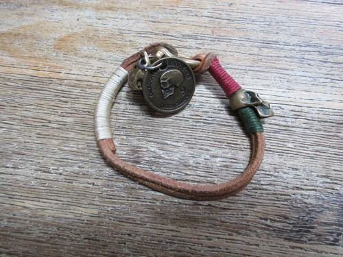 Pelle bracciale vintage coin - bracciale,