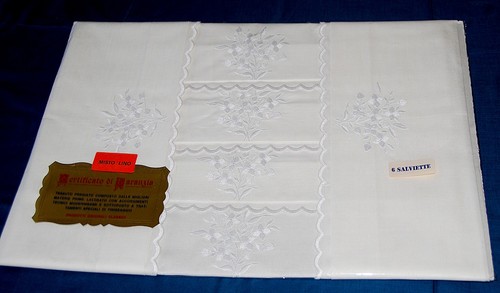 Salviette lino ricamate - salviette,