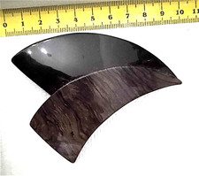 Fermaglio per capelli  in plastica marrone e nero con onde elegante anni 80