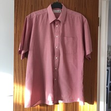 Camicia da lavoro St Michael vintage M&S uomo cotone rosa quadri elegante occasione XXL