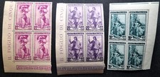 REPUBBLICA 1955 MNH Italia al lavoro quartine adf 30 - 50 - 65 lire Sass 758-760