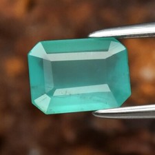 0,89 carati 7,2x5 mm ottagono verde smeraldo bluastro, Zambia