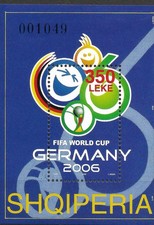 2007 Albania Michel Bl. 169 **MNH Coppa del Mondo di calcio, Germania