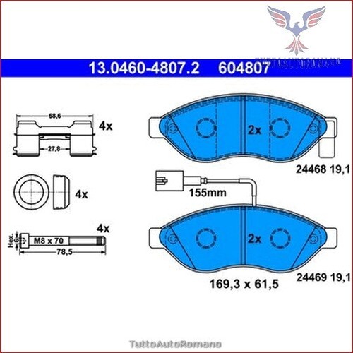 604807 kit pastiglie pattini - 604807,
