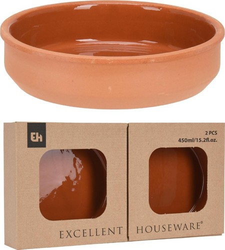 Ciotole terracotta 2pz 16x4cm - terracotta,