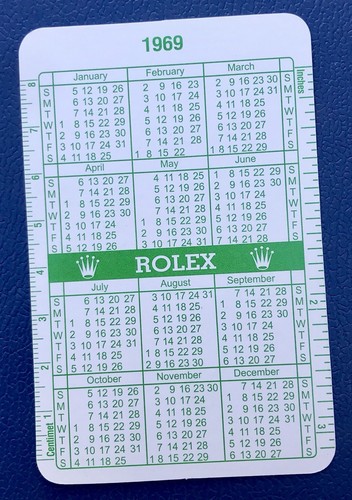 Rolex 1969 1970 green calendar - 1969,