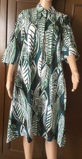 Cotton dress MARINA RINALDI Woman, green white color, IT 50 DE 44 US 14 GB 18