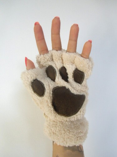 Mitene peluche pelliccia - peluche, zampa