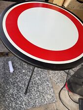 Vintage Tavolino INDUSTRIAL tondo in Metallo Divieto Di Transito Diametro 45