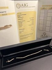 Bracciale Tennis certificato AIG Oro 14 Kt Diamanti Naturali 2.01 Ct.
