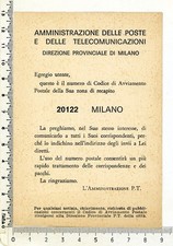 AVVISO DELLE POSTE A UTENTI CODICI DI AVVIAMENTO POSTALE 1967  (2/25)