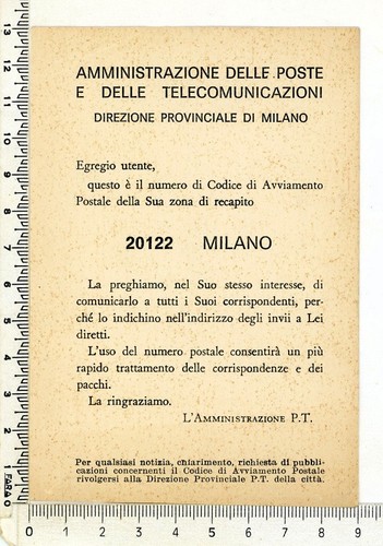 Avviso delle poste - delle, a