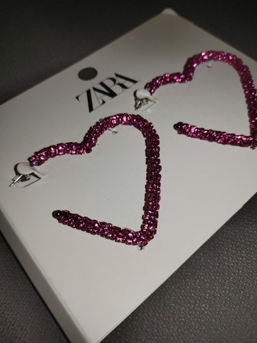 Orecchini zara cuore rosa - zara,