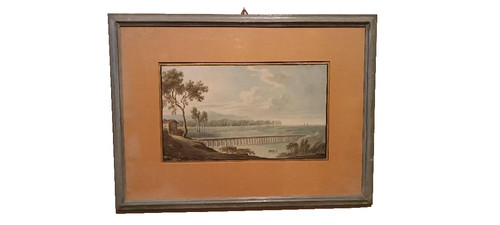 Antico acquerello carta - su,