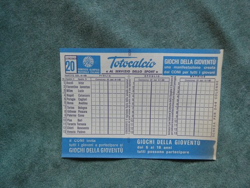 Schedina totocalcio comitato - schedina,