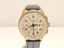 OROLOGIO UOMO MECCANICO VINTAGE LUSSO 37mm SVIZZERO PLACCATO ORO "CRONOGRAFO SUISE"
