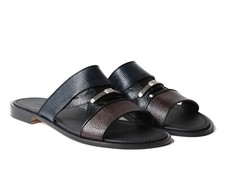 GIAMPIERONICOLA 00505 Sandali italiani blu/marrone/nero stampa lucertola