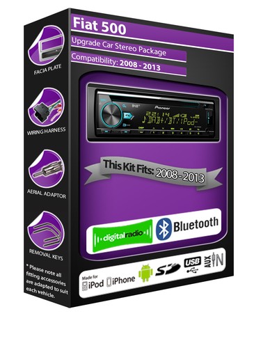 Fiat 500 radio dab pioneer - fiat,