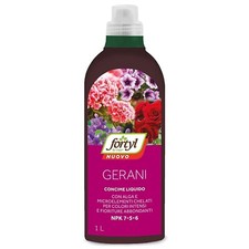 Copyr Fortyl GERANI. Concime liquido x fioriture. NPK 7-5-6. Flacone da 1lt