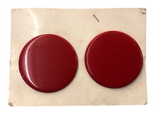 ORECCHINI CLIP BOTTONE PIATTO ROSSO BIGIOTTERIA VINTAGE ANNI 70-90 CM 5