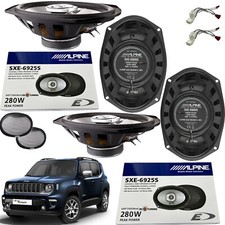 Kit 4 Casse Altoparlanti Alpine Anteriori e Posteriori + Cavi per Jeep Renegade