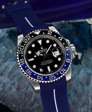 Rolex GMT-Master II Batman quadrante nero SS 40 mm cinturino da corsa in gomma blu 116710BLN
