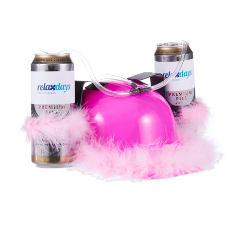 Cappello porta lattine fucsia