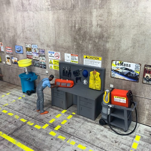 Diorama garage banco - garage, 1/43