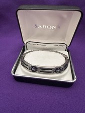 Bracciale grande croce cavo acciaio magnetico Sabona