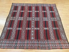 Antico tappeto orientale kilim marocchino 5'10" x 5'10" - anni '30 - fatto a mano 100% lana