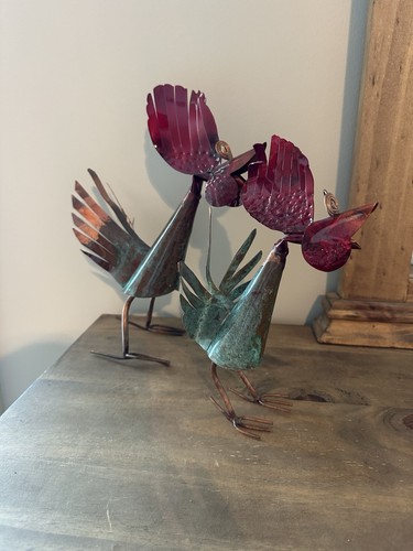Coppia sculture pollo gallo - pollo,