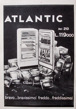 Pubblicità Advertising Werbung Italian Clipping 1959 FRIGO FRIGORIFERO ATLANTIC.