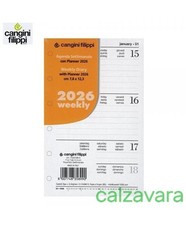 Cangini Ricambio Organizer 2026 Agenda Settimanale ad Anelli - Picc. cm 7,8x12,3