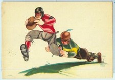 Lib7378 - CARTOLINA SPORTIVA ILLUSTRATA D'EPOCA - FOOTBALL AMERICANO 1933 ITALIA