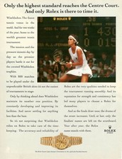 ROLEX OROLOGIO OYSTER LADY DATEJUST Originale Pubblicita' WIMBLEDON CENTRE COURT