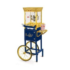 Carrello macchina popcorn nostalgia 8 oz blu navy vintage 600 W design professionale