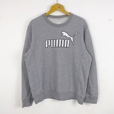 Puma Felpa Uomo Taglia M Cotone Grigio Sportiva Girocollo Moderno Casual Logo