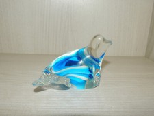 Statuina originale con sigillo in vetro di Murano, vintage arte italiana in vetro