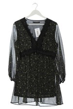 ZARA BASIC Abito di chiffon Donna Abito Taglia IT 44 cachi-nero elegante