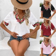 T-shirt donna con scollo a V