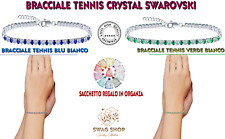 bracciale tennis crystal swarovski braccialetto punto luce argento unisex