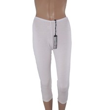 Mixeri Pantalone Leggins Donna Bianco Taglia M Capri Polpaccio Made Italy