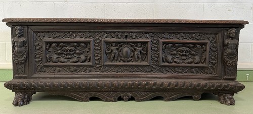 Antica cassapanca con - antica,
