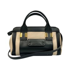 Borsa a tracolla Chloe Alice in pelle bicolore crema nera vintage autentica