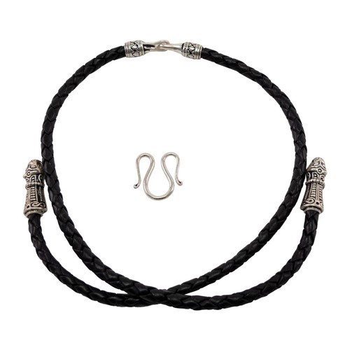 Vichingo collana pelle nero - vichingo,