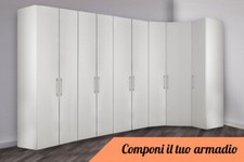 Componi il tuo armadio da 1-2-3-4-5-6 ante e aggiungi cabina angolare, cassettie