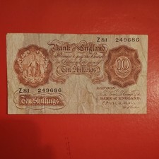 Banconota 10 scellini BANCA D'Inghilterra 1928 Mahon Z-PRIMO B210 banconote